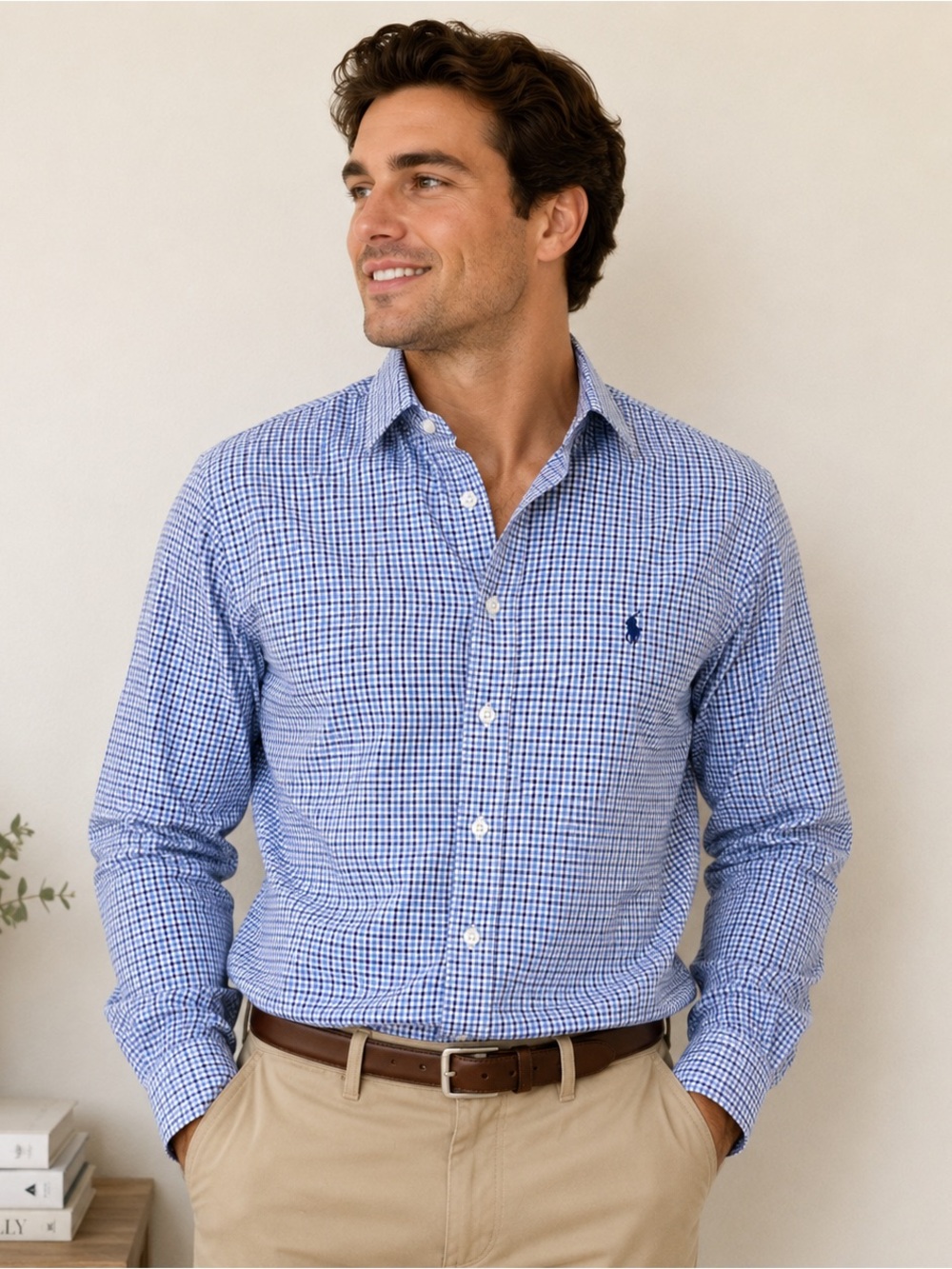 Polo Ralph Lauren Blue Gingham Button-Down Shirt – Men’s Large